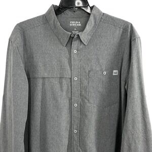 Field & Stream Men's XL Performance Button Down Shirt Gray Outdoor Stretch